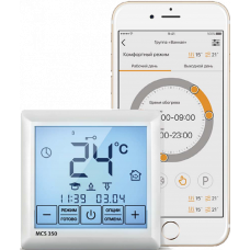 Терморегулятор Теплолюкс MCS 350 2156347 Wi-Fi проводной, программируемый, белый